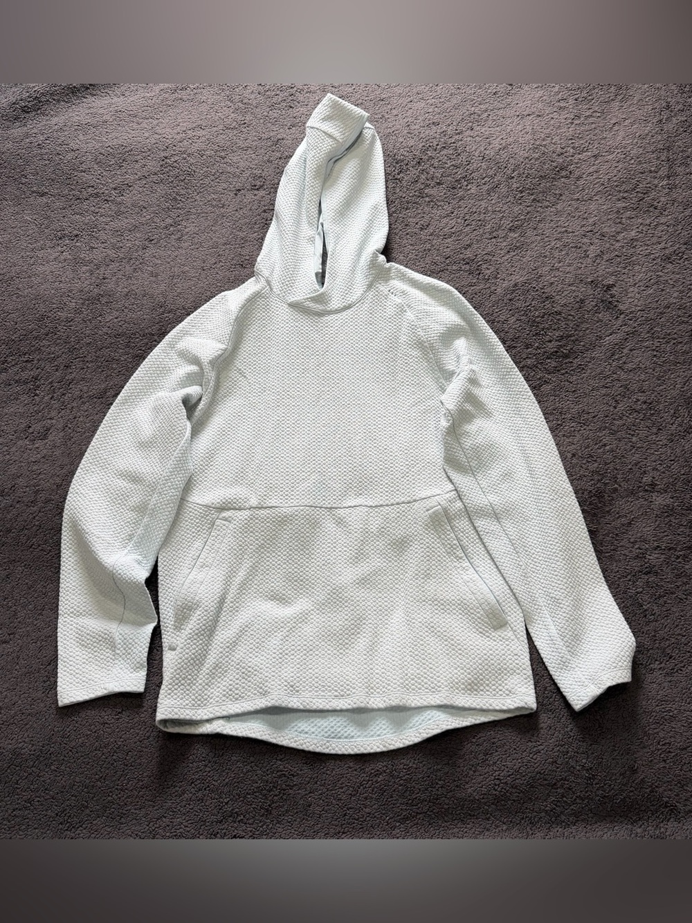 Lululemon Textured Pullover Hoodie Size S Baby Blue Long Sleeve Kangaroo Pocket